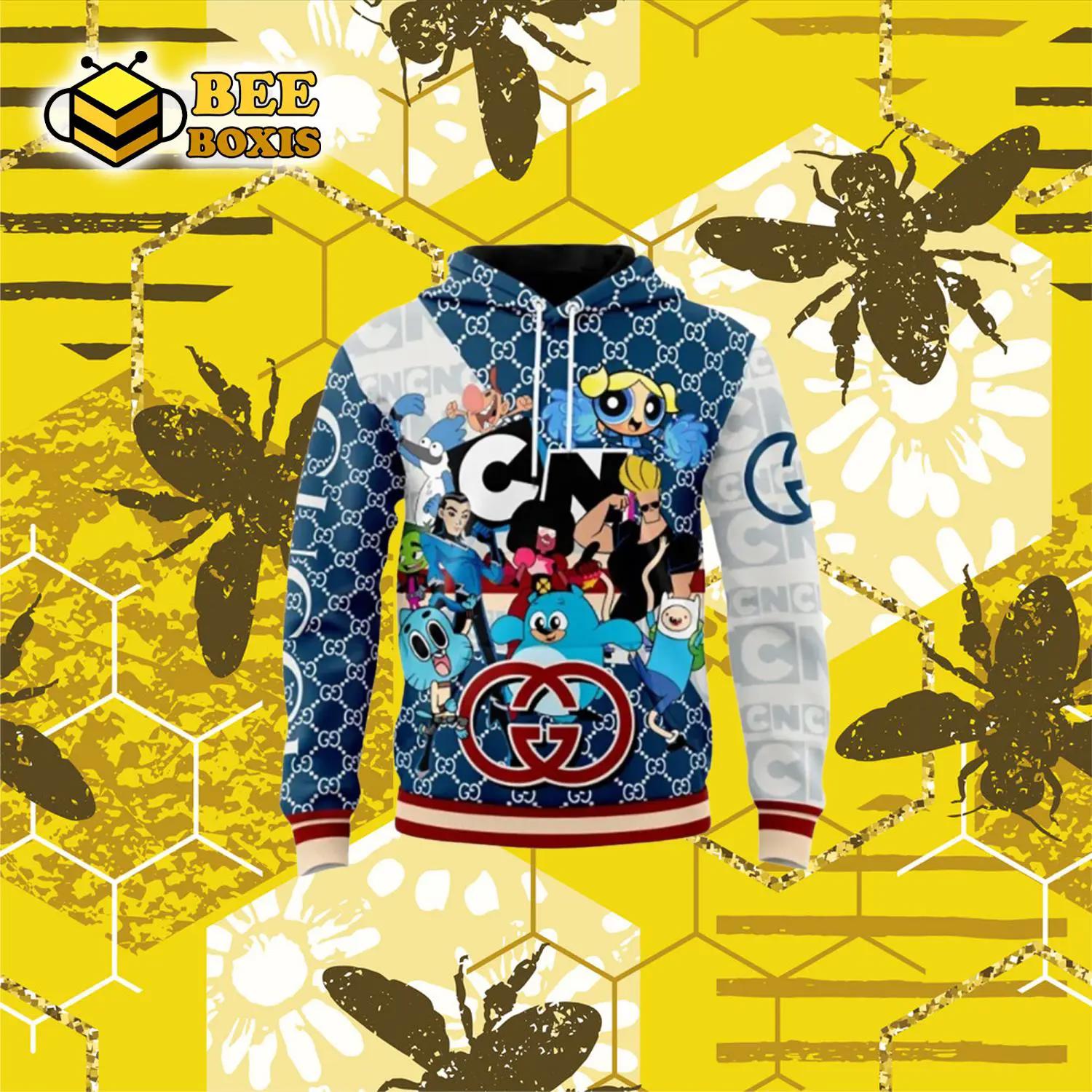 Gucci cartoon network characters unisex hoodie outfit for men women luxury brand clothing special gift