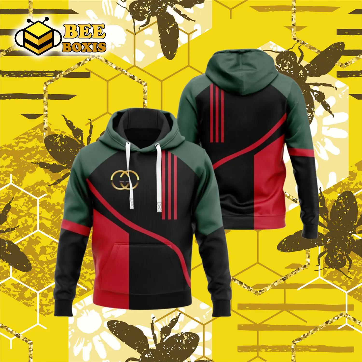 Gucci dark green red luxury brand premium hoodie for men women