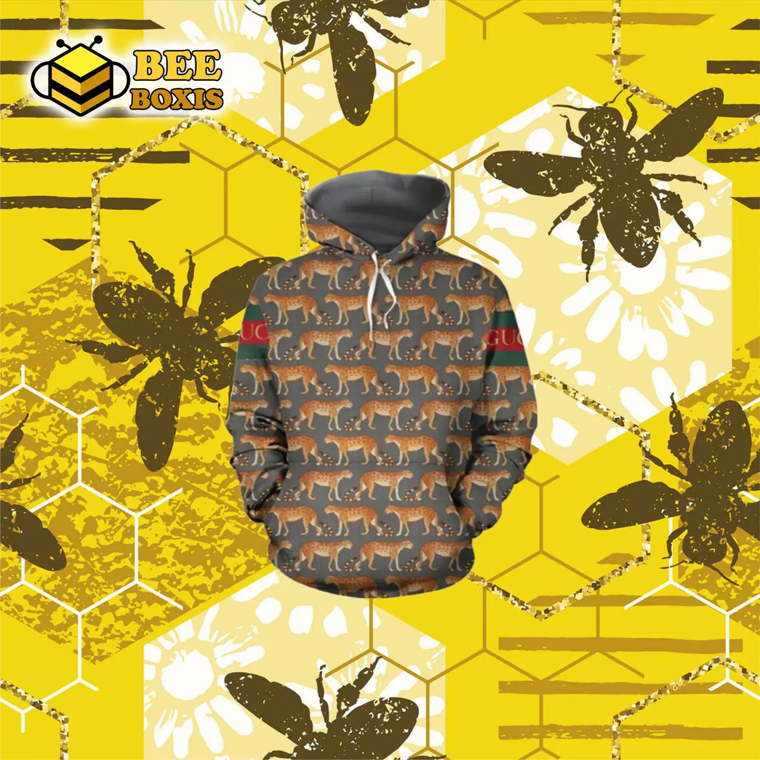 Gucci leopard unisex hoodie for men women luxury brand clothing clothes outfit