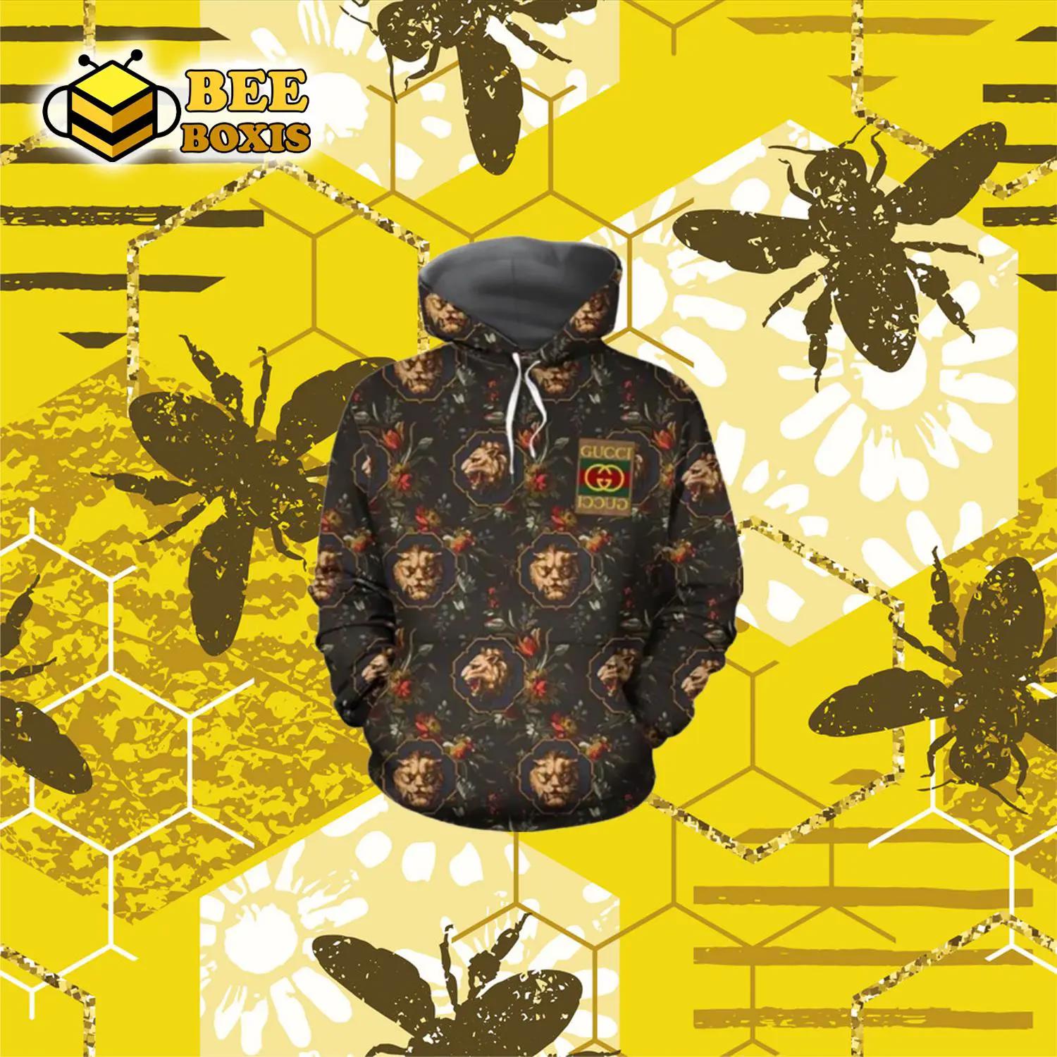 Gucci lion unisex hoodie for men women luxury brand clothing clothes outfit