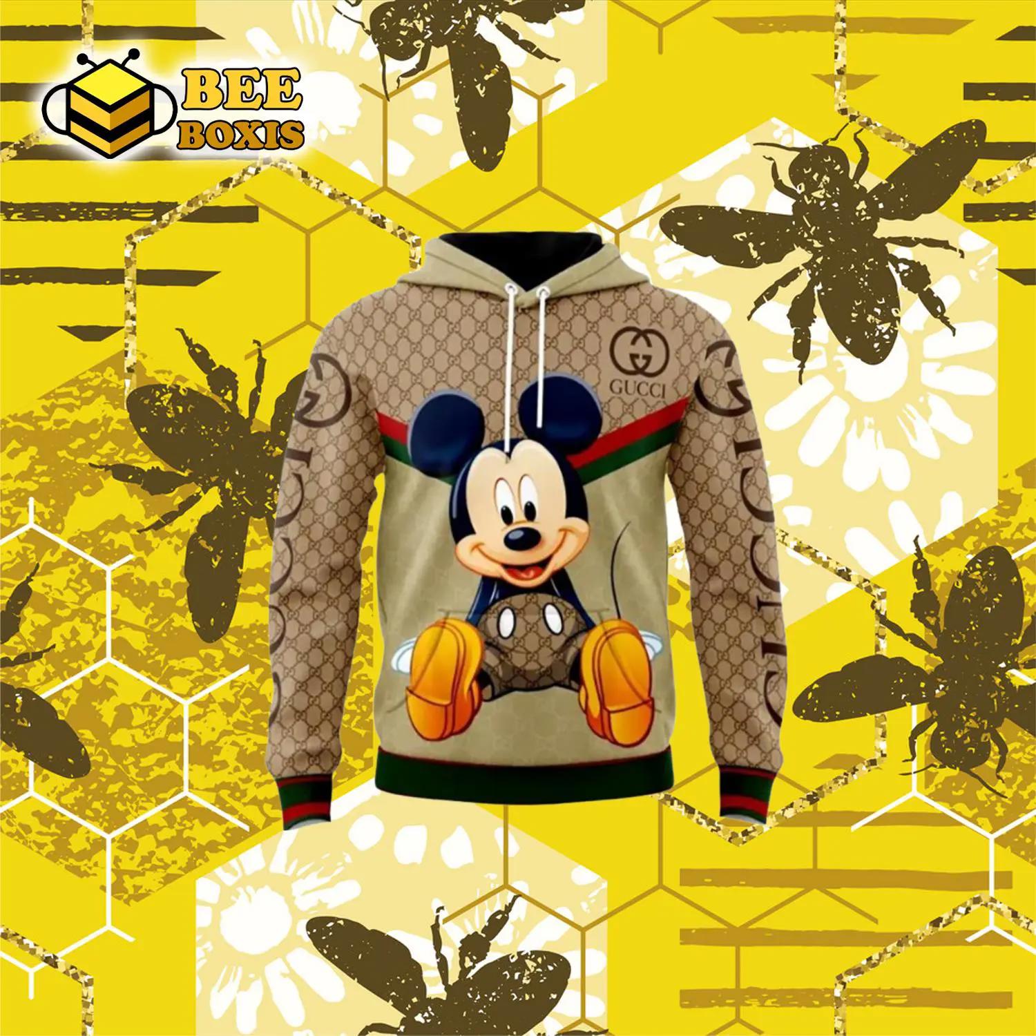 Gucci mickey mouse disney unisex hoodie outfit for men women luxury brand clothing special gift