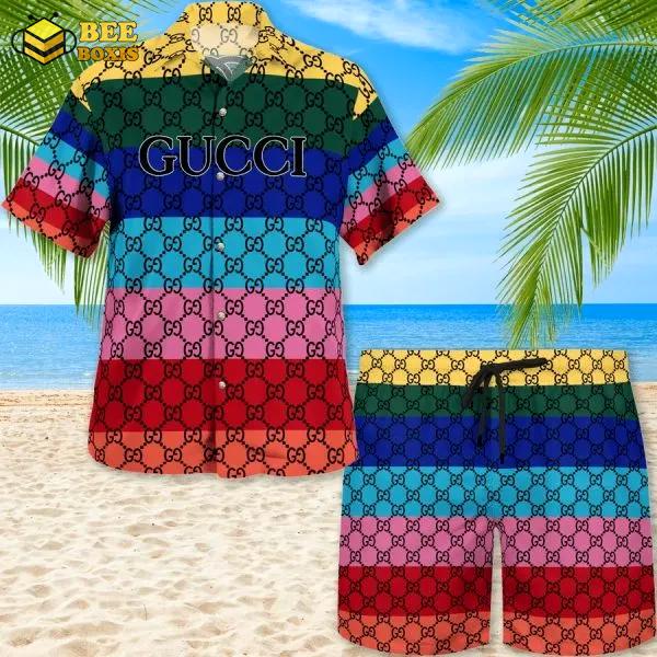 Gucci multicolor premium hawaii set luxury brand fashion for men