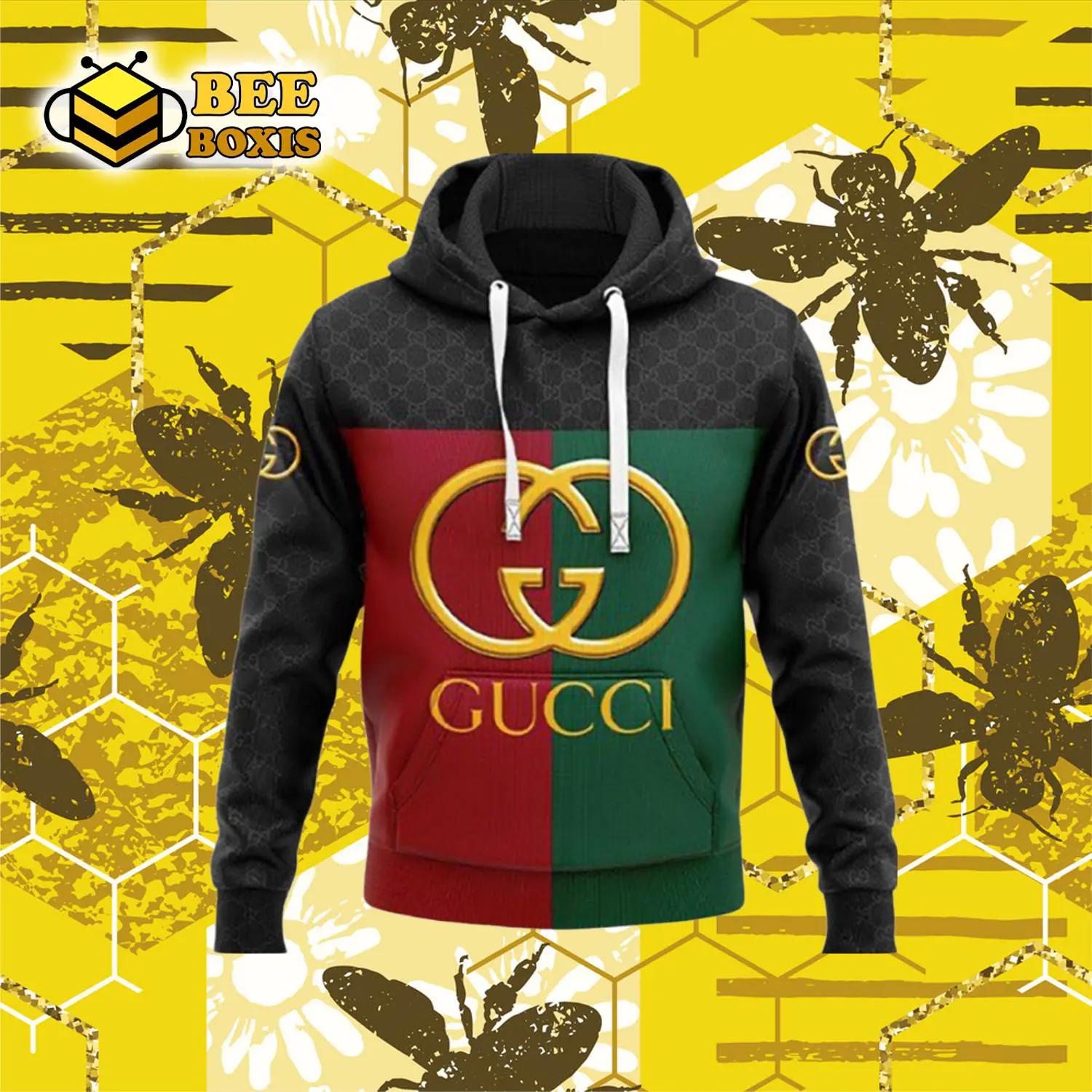 Gucci red green golden logo fashion luxury brand hoodie for men women