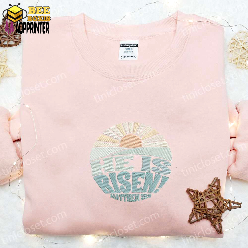 He is risen matthew embroidered shirt & thanksgiving day hoodie: best holiday gift ideas