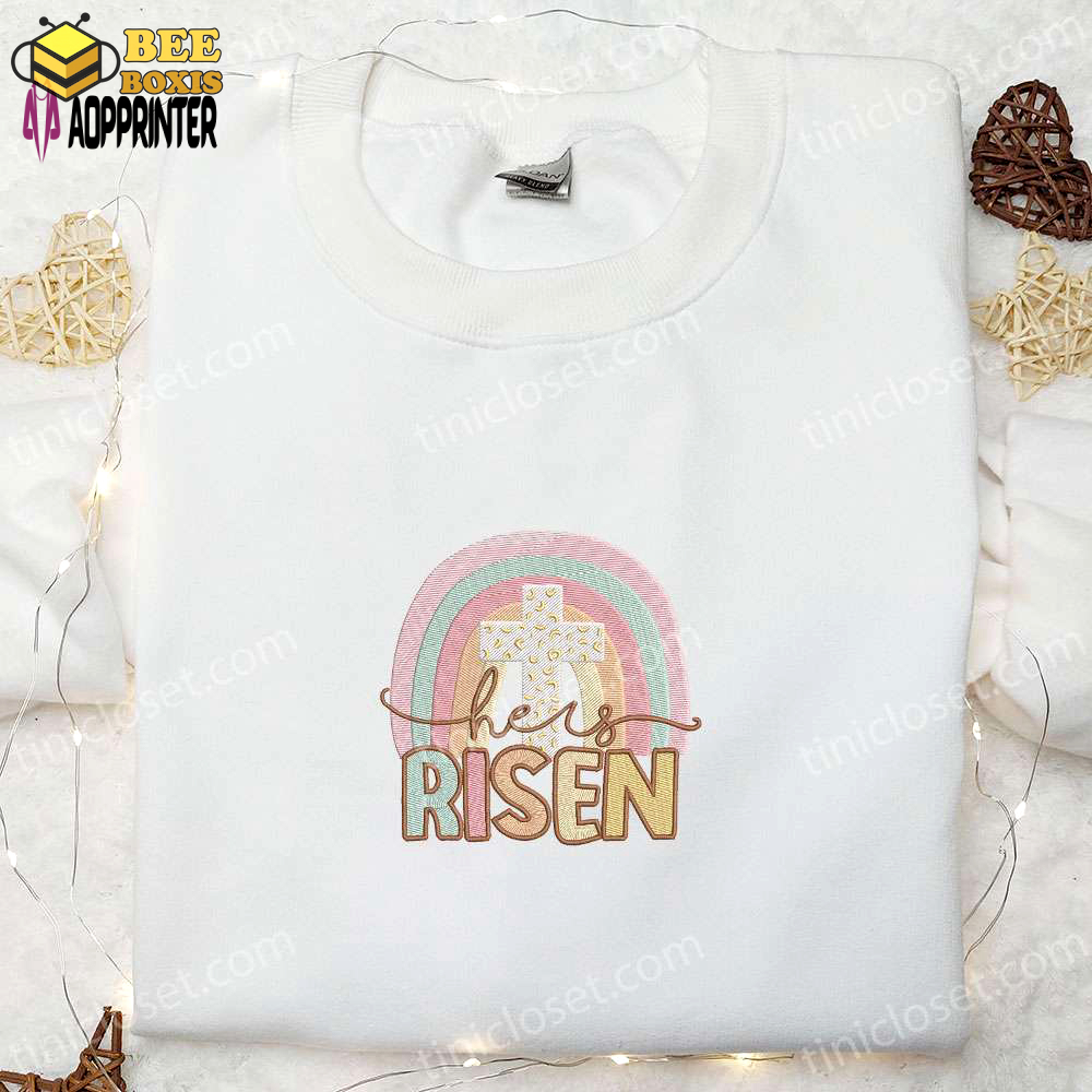 He is risen rainbow embroidered shirt & thanksgiving hoodie: best holiday gift ideas