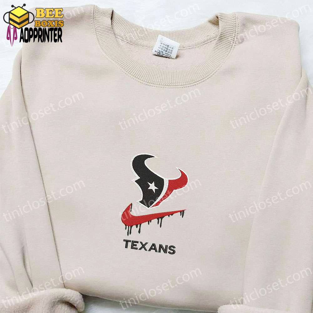 Houston texans x nike swoosh drip shirt & nfl sports hoodie: top gift ideas