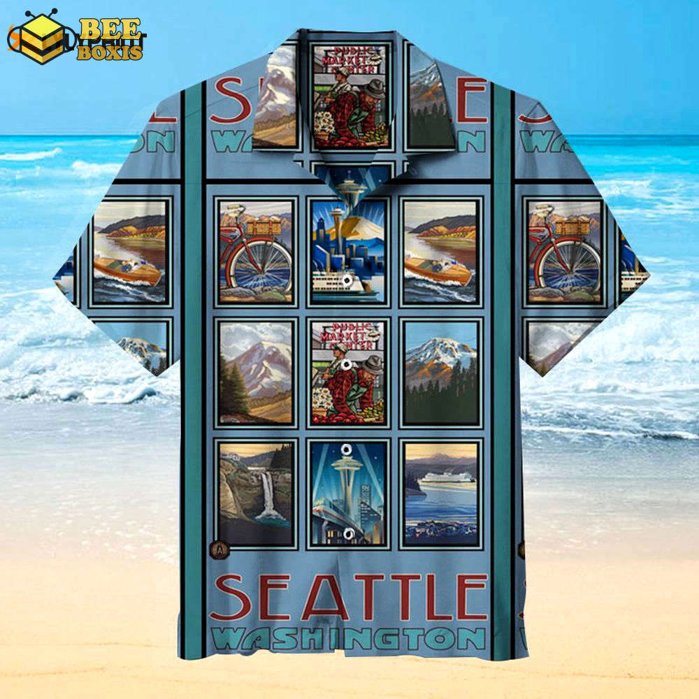 I love seattle | short-sleeved unisex hawaiian shirt