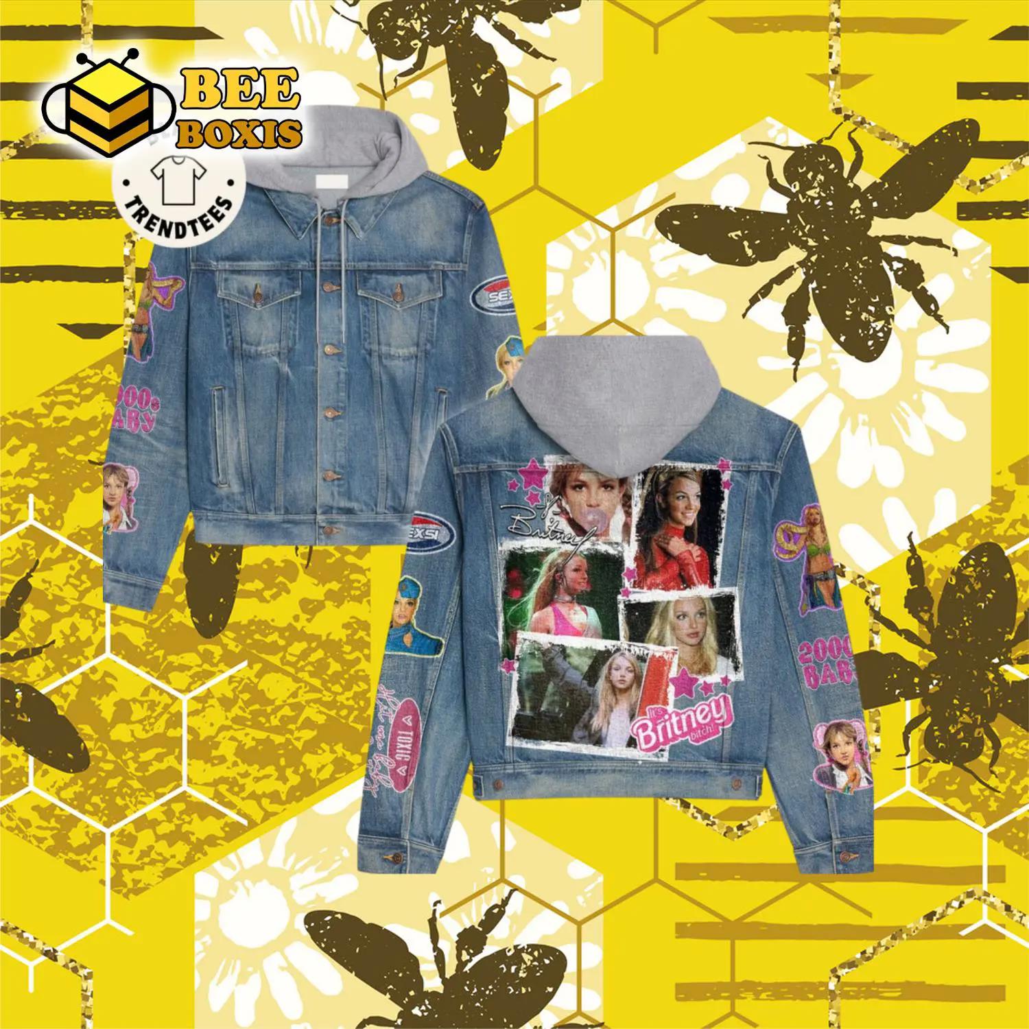 Its britney bitch memories design hooded denim jacket.png