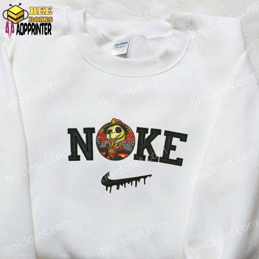 Jack skellington x nike embroidered shirt: nightmare before christmas sweatshirt & hoodie