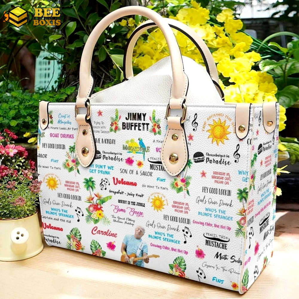 Jimmy buffett leather handbag for women gift