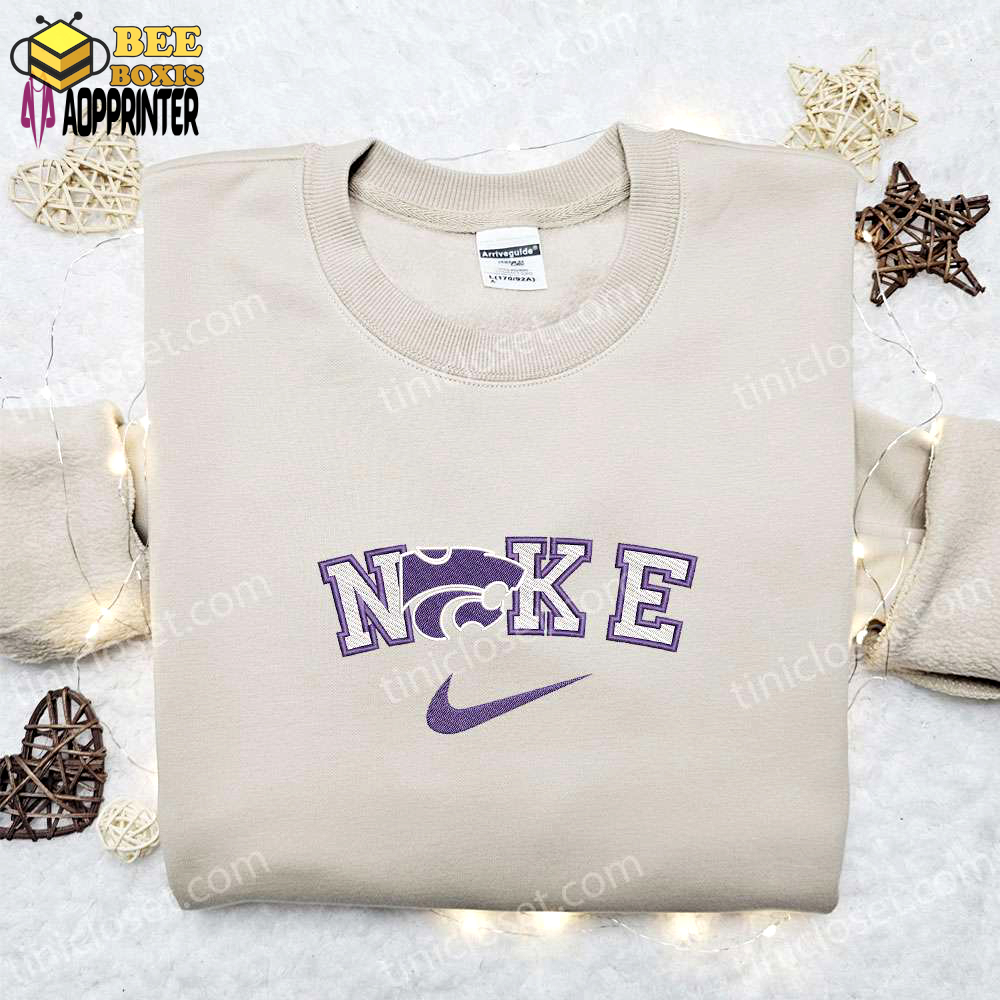 Kansas state wildcats nike embroidered shirt & ncaa sports hoodie: best gift idea