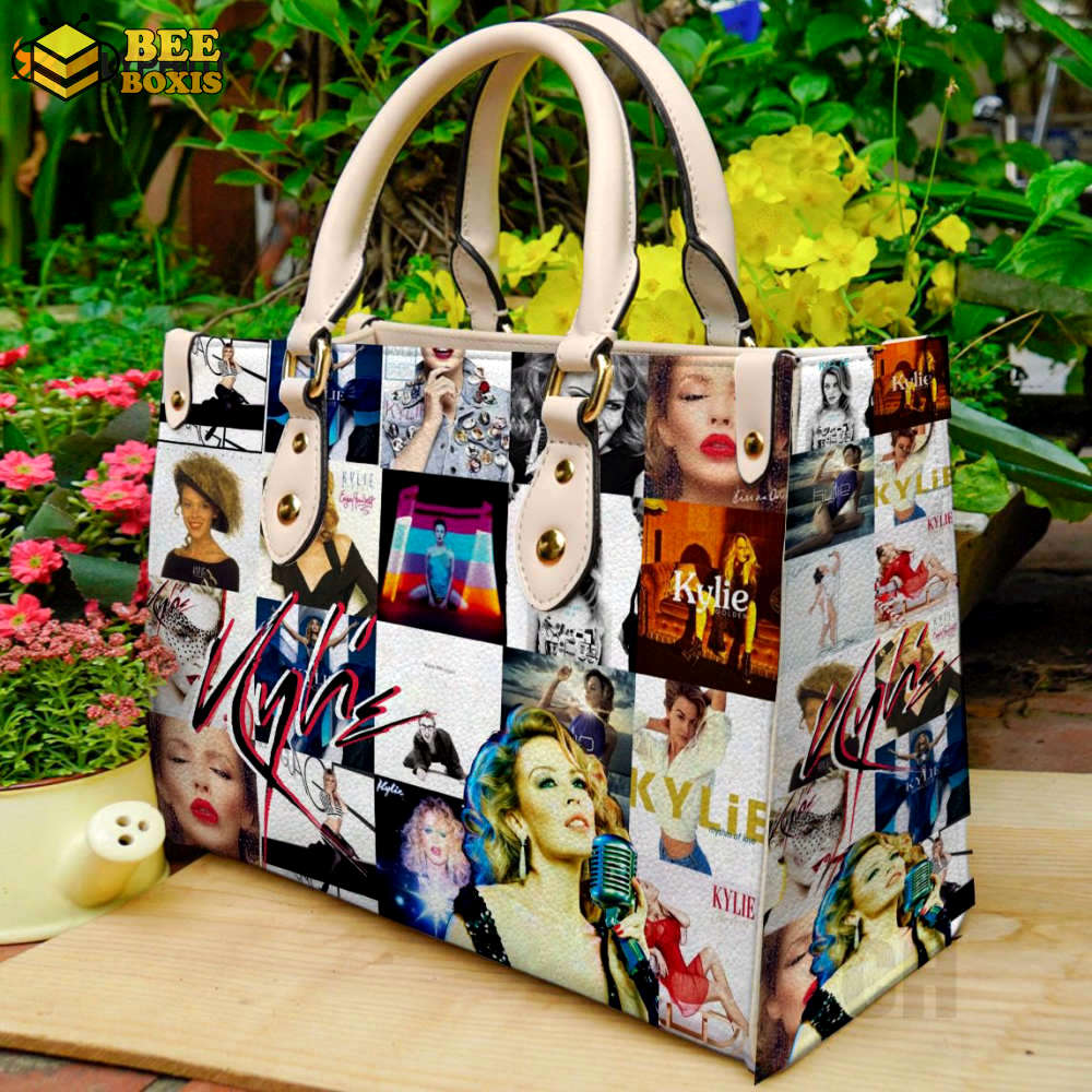 Kylie minogue leather handbag for women gift