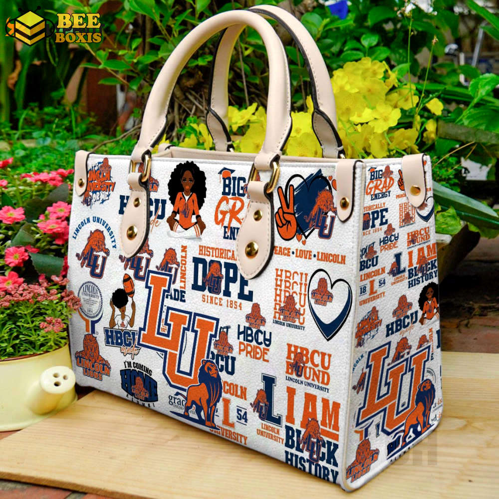 Langston university leather handbag gift for women