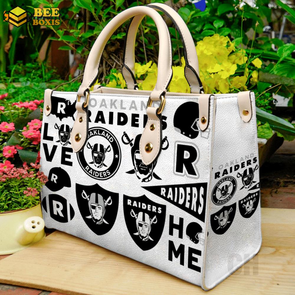 Las vegas raiders leather handbag for women gift