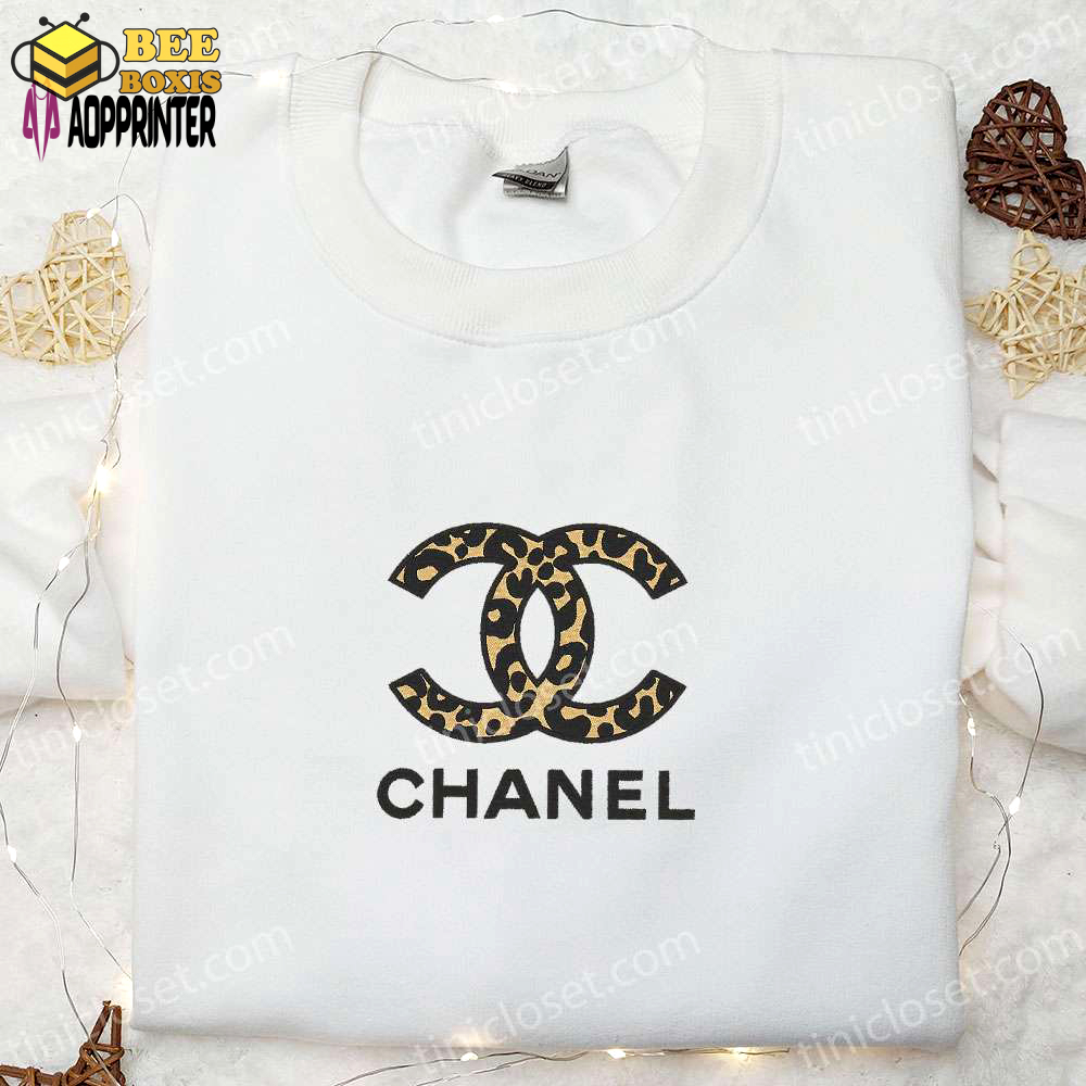 Leopard chanel logo embroidered shirt & hoodie: best gift idea for fashion lovers