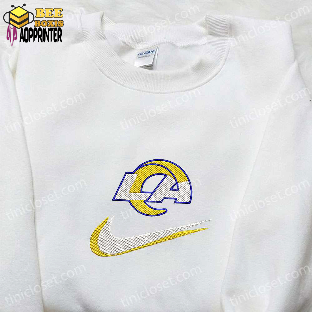 Los angeles rams x nike swoosh embroidered shirt – nfl sports hoodie