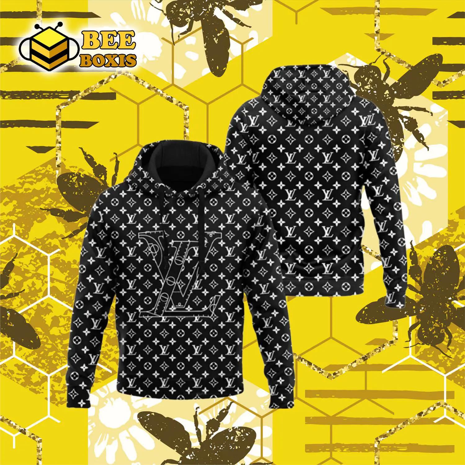 Louis vuitton black hoodie lv luxury brand clothing clothes outfit for men