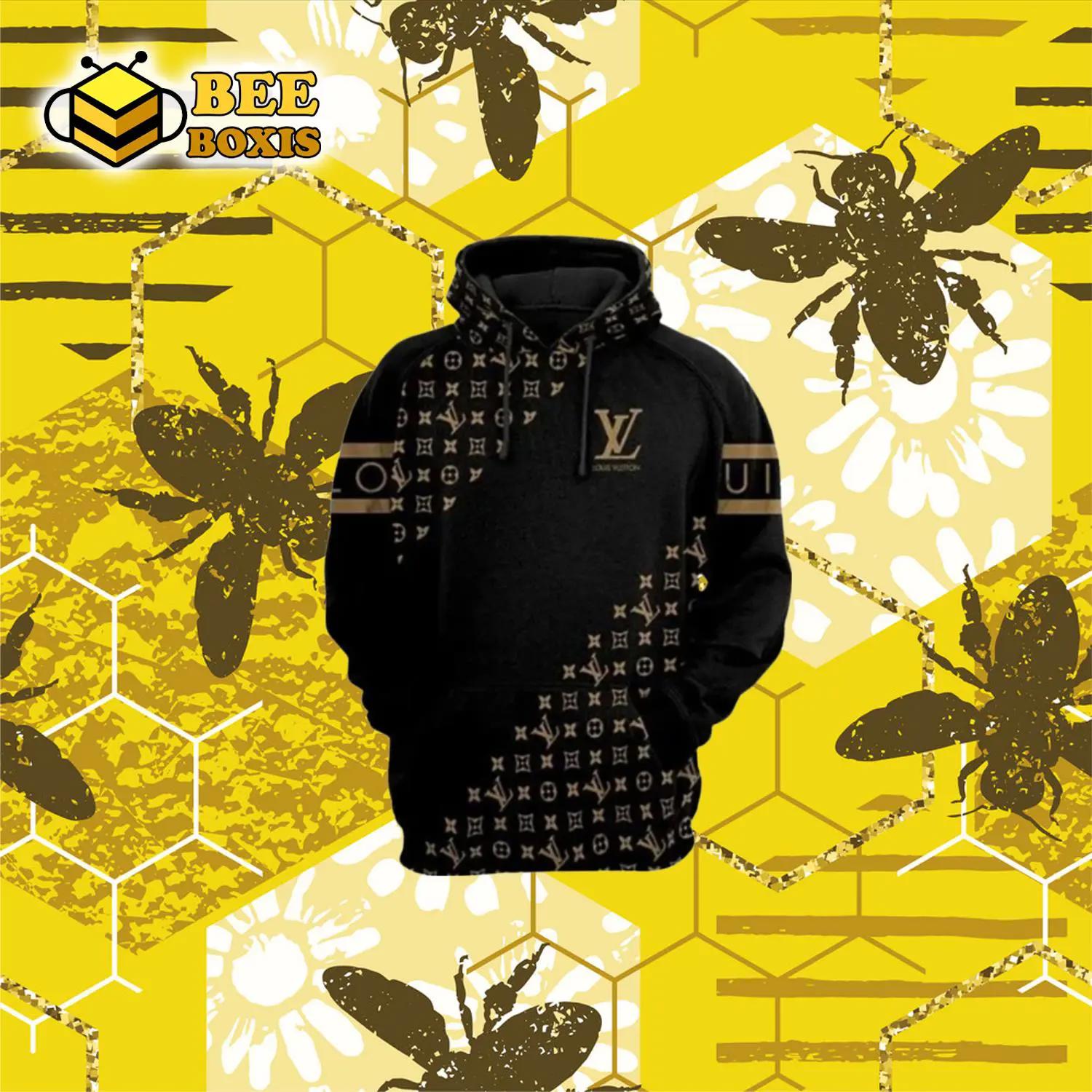 Louis vuitton black luxury unisex premium hoodie luxury brand outfit for men women