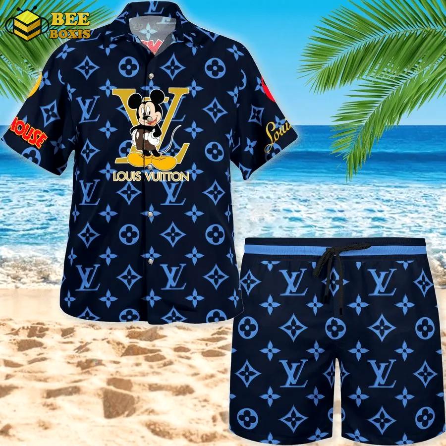 Louis vuitton mickey mouse disney luxury brand premium fashion hawaii set for men