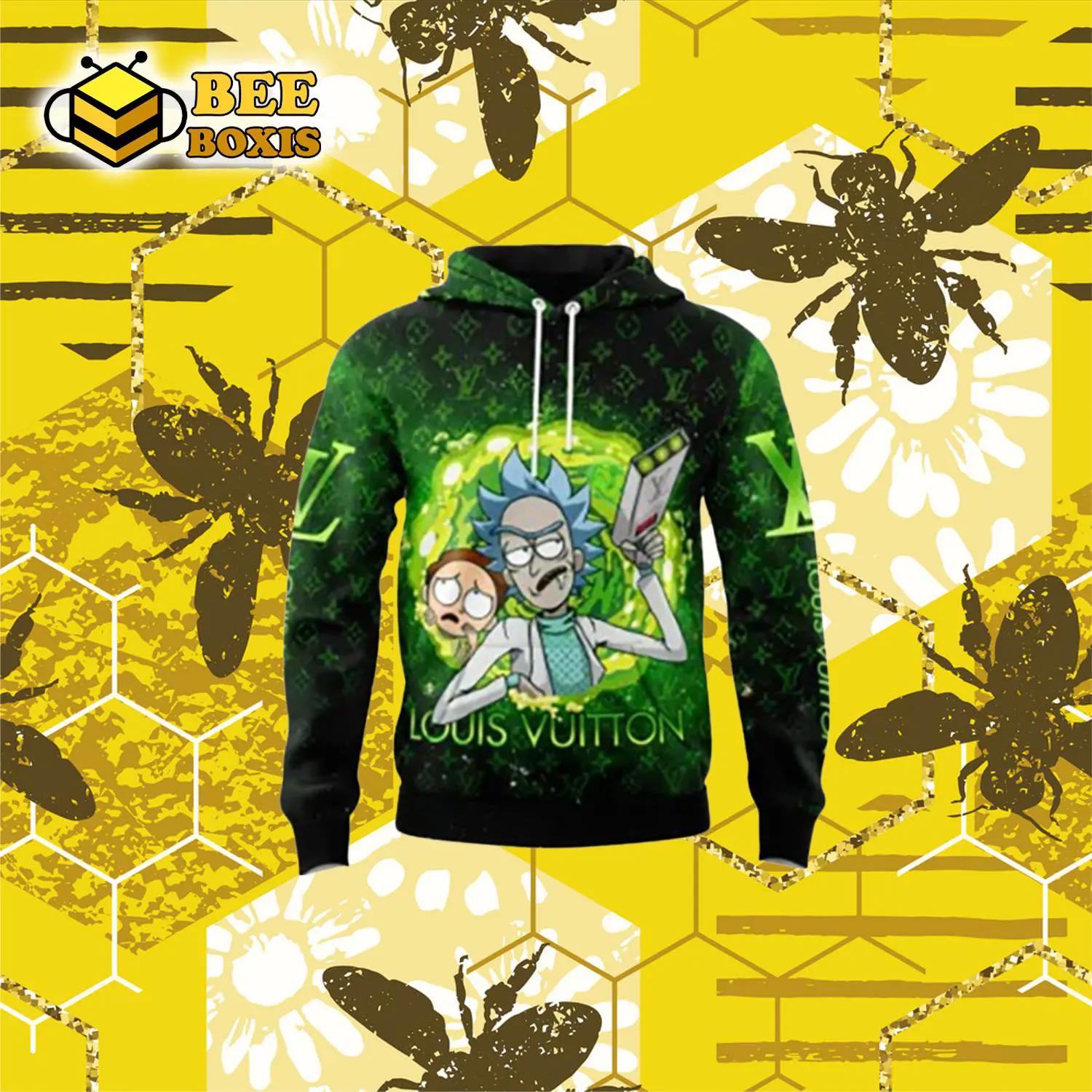Louis vuitton  rick and morty emerald green unisex hoodie outfit for men women luxury brand clothing special gift