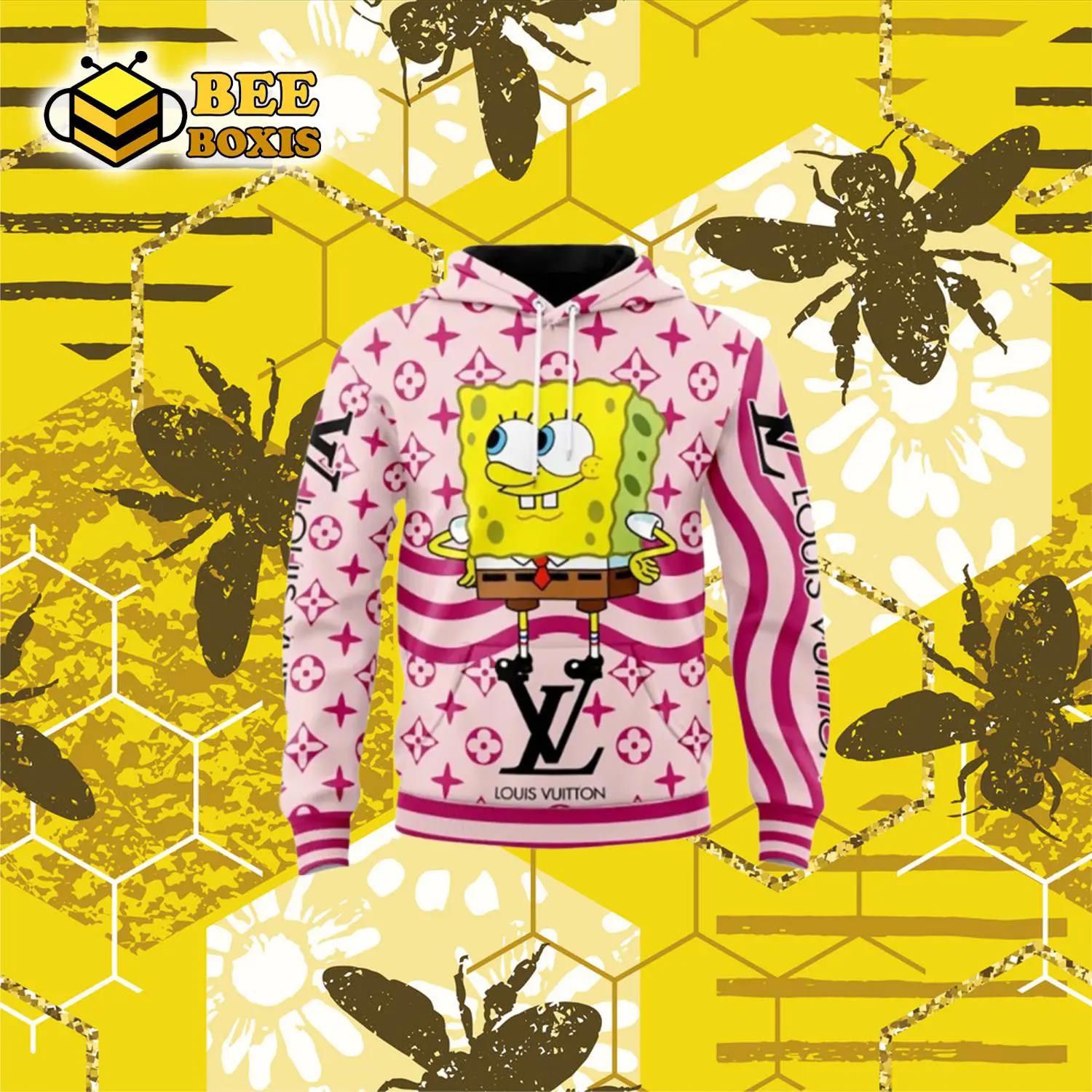 Louis vuitton spongebob squarepants pinky unisex hoodie outfit for men women luxury brand clothing special gift