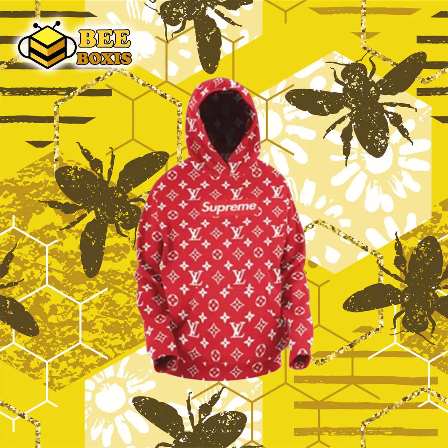 Louis vuitton supreme red hoodie luxury brand clothing clothes outfit for men