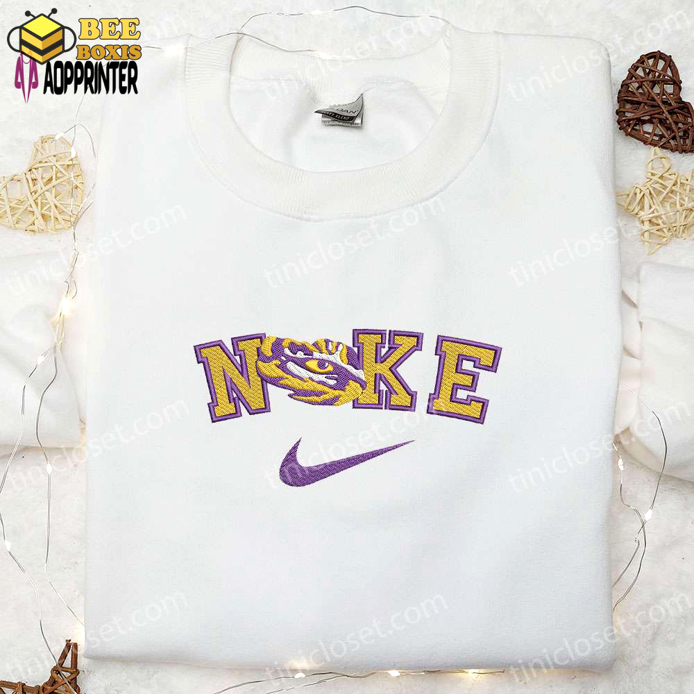 Lsu tigers nike embroidered shirt & ncaa sports hoodie – perfect gift idea