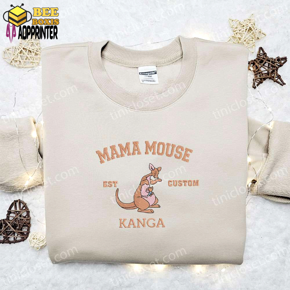 Mama mouse kanga year embroidered shirt & disney characters hoodie: perfect mother’s day gift