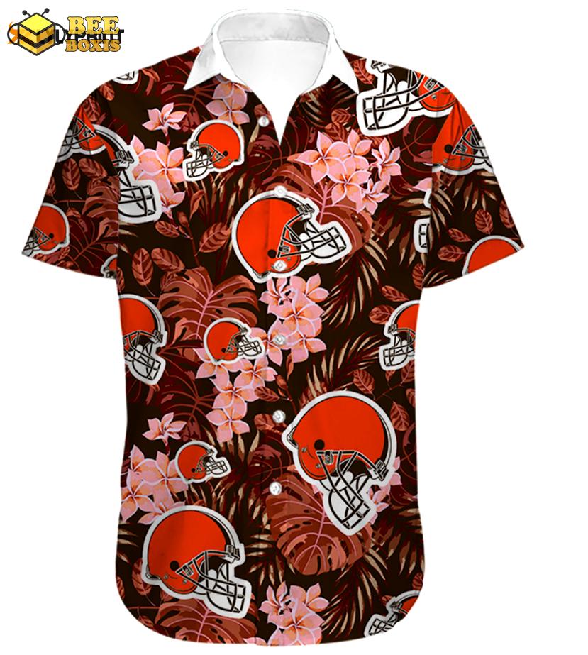 Men’s cleveland browns hawaiian shirt tropical