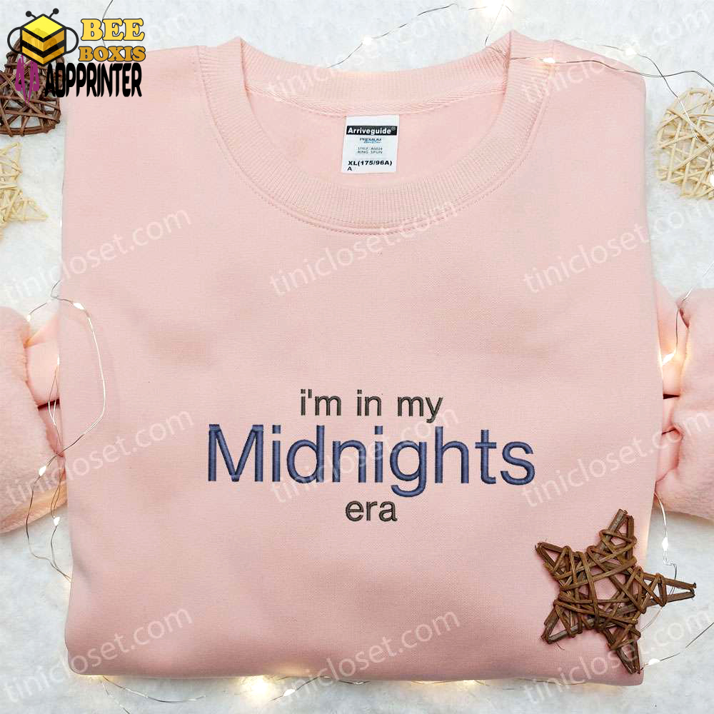 Midnights era embroidered shirt & hoodie: best music gift for fans