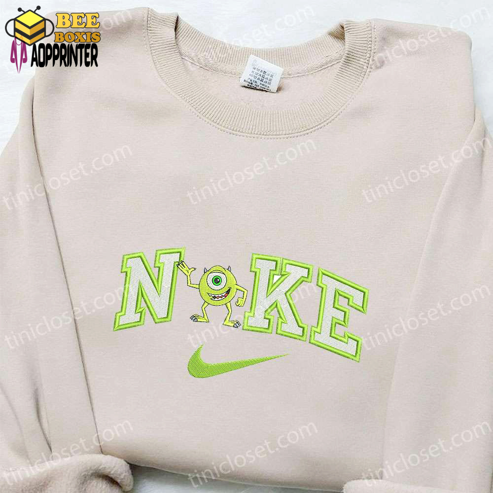 Mike wazowski x nike cartoon embroidered tshirt – best nike inspired birthday gift