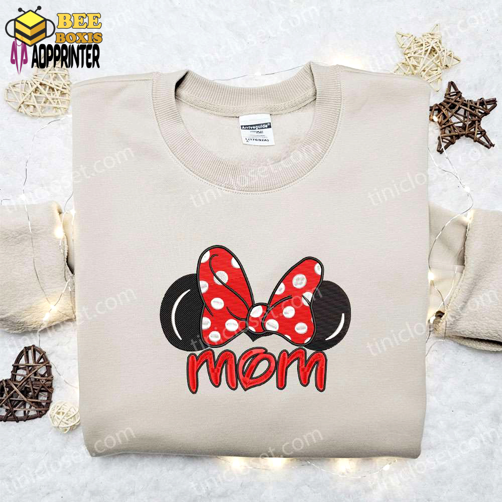Minnie mom embroidered shirt & disney characters hoodie: perfect mother s day gift