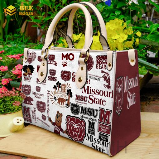 Missouri state bears leather handbag