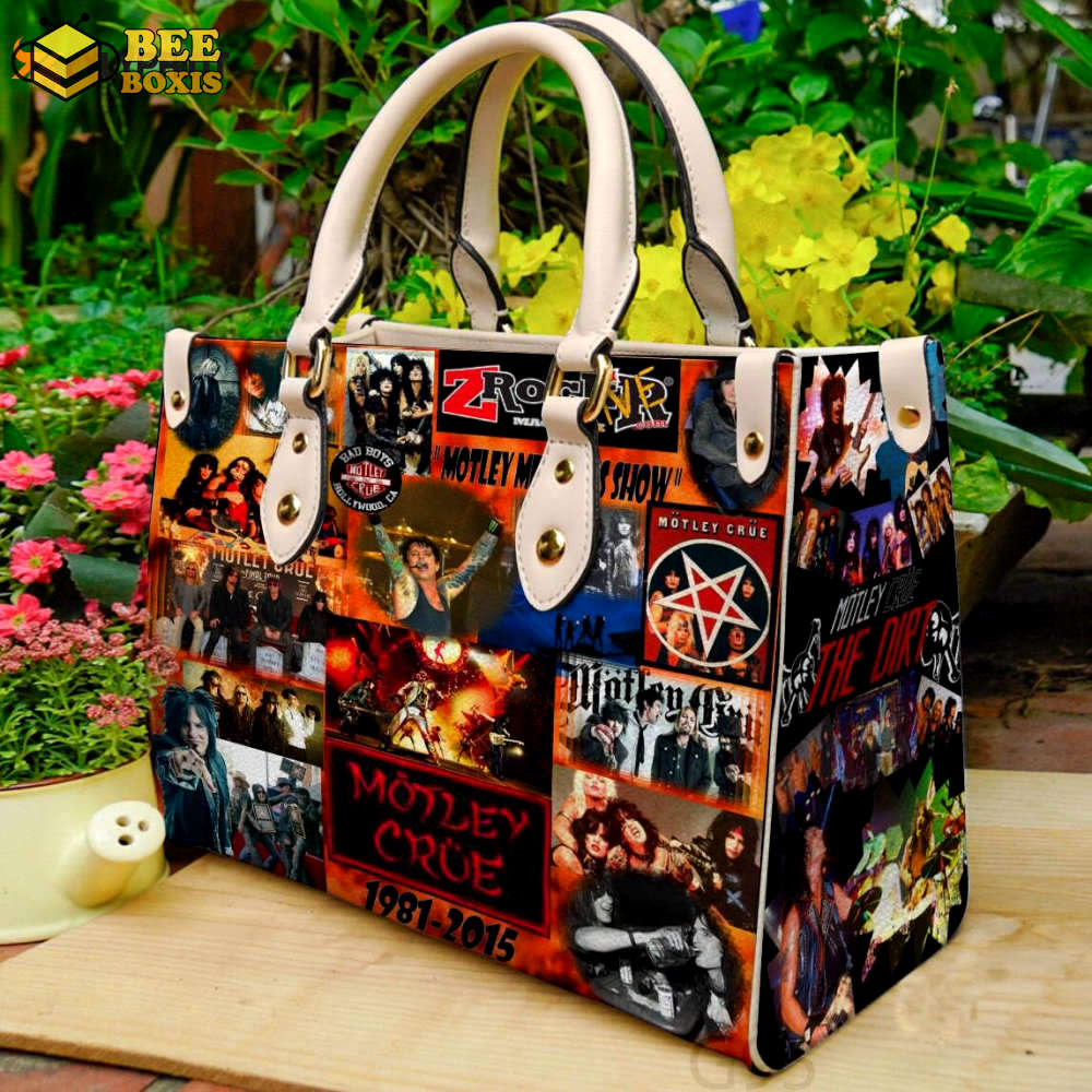 Motley crue 2 leather handbag for women gift