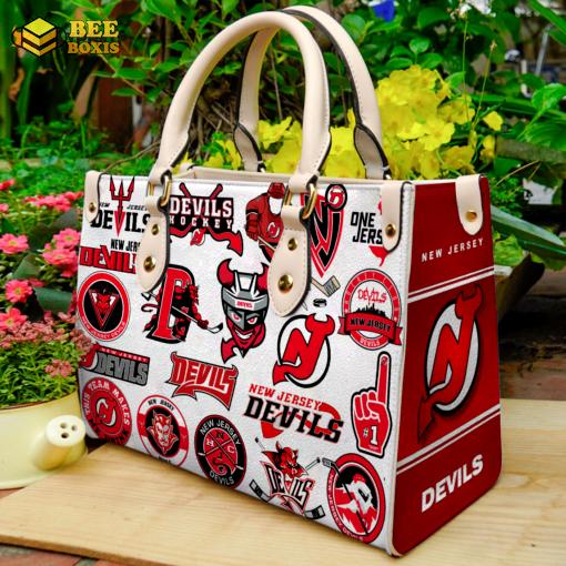 New jersey devils leather handbag