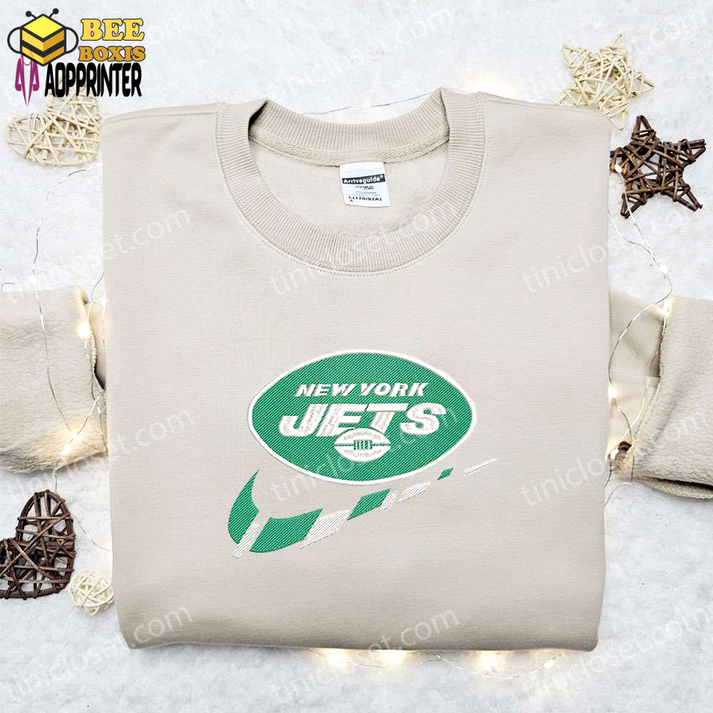 New york jets nike swoosh shirt & embroidered hoodie – perfect nfl sports gift