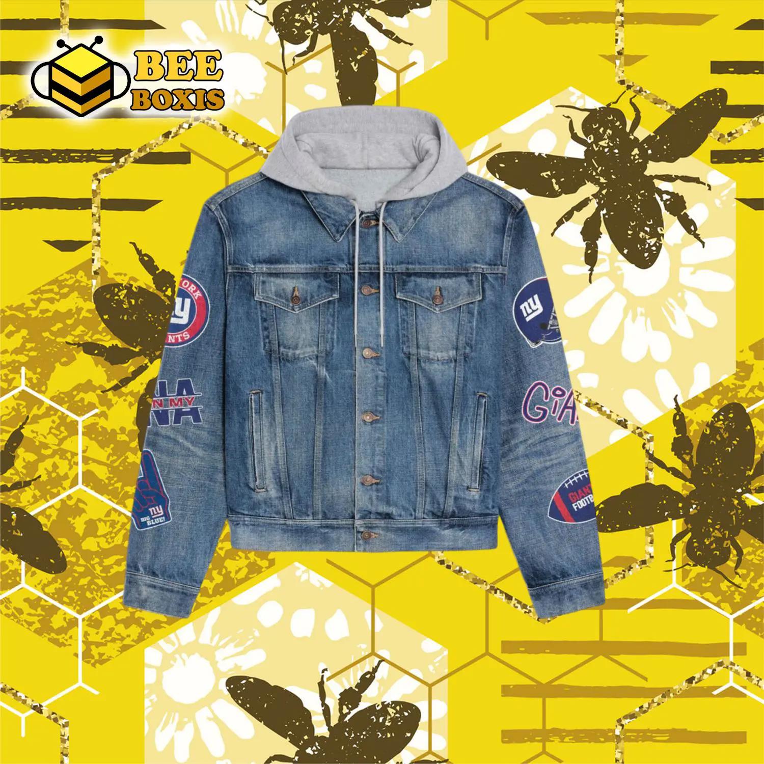 Newyork giants we win or way  logo design hooded denim jacket.png