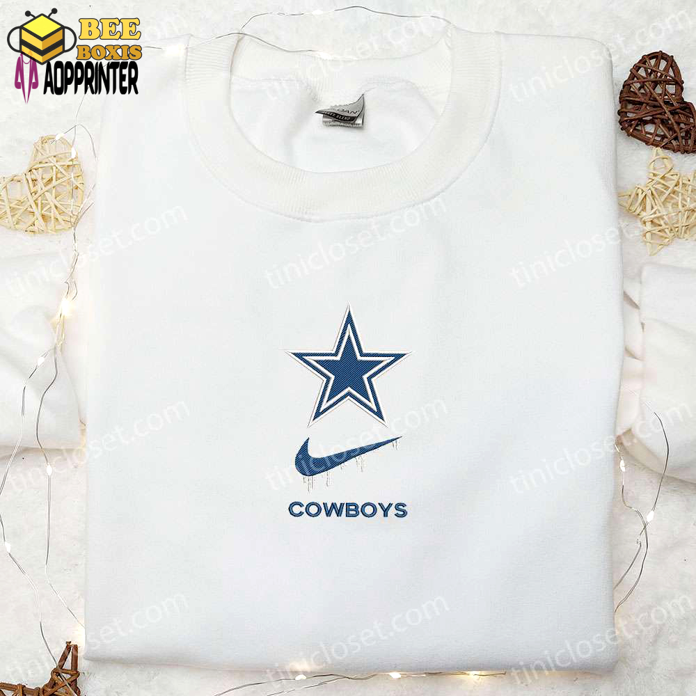 Nfl dallas cowboys x nike swoosh drip shirt & hoodie: best gift idea for sports fans
