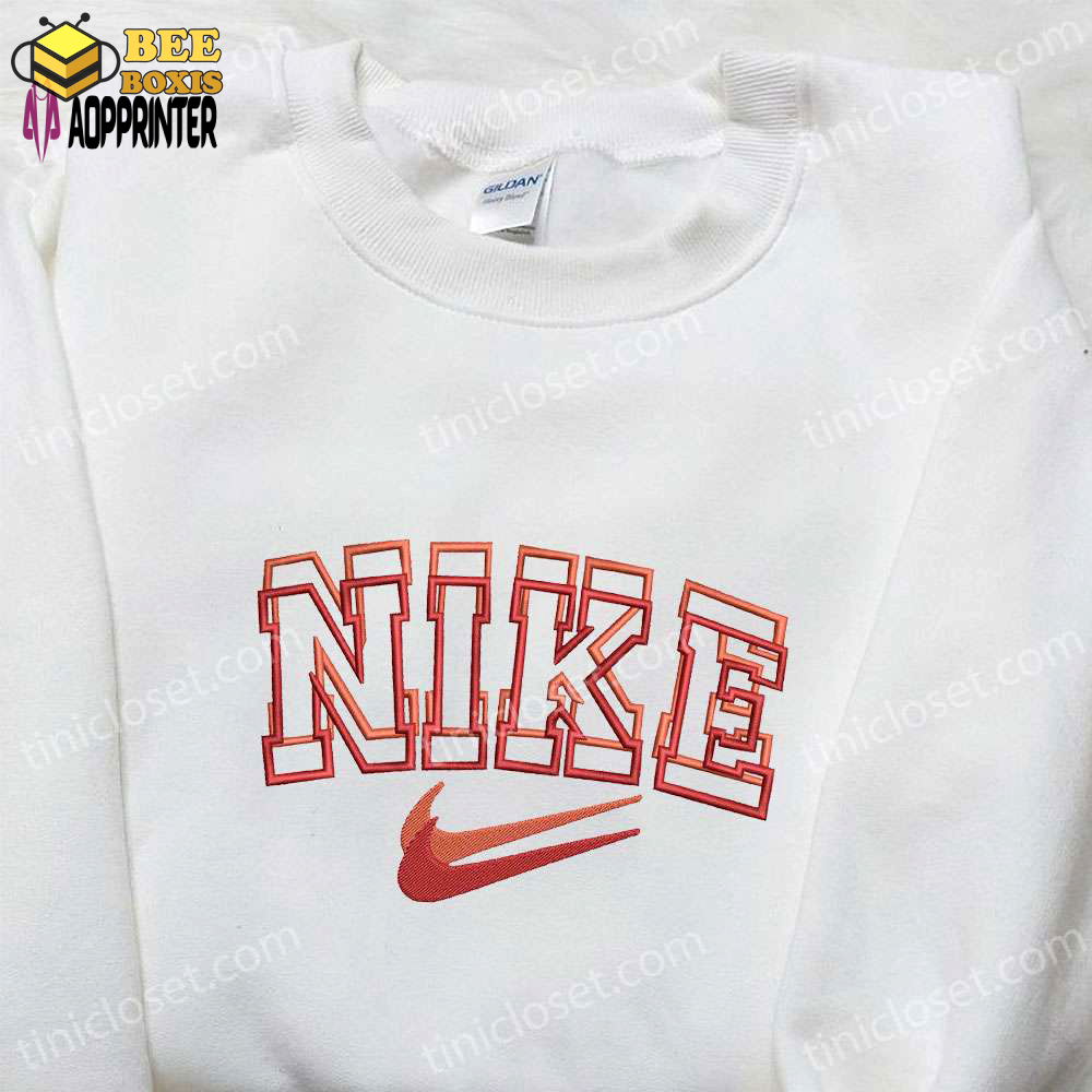 Nike overlapping embroidered hoodie & custom shirt: inspired t-shirt for unique style