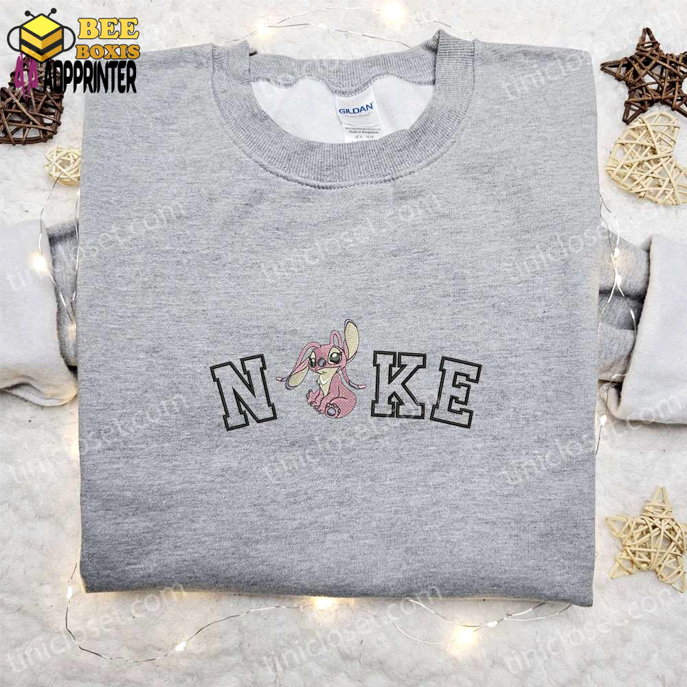 Nike x angel cartoon embroidered shirt: disney characters inspired t-shirt