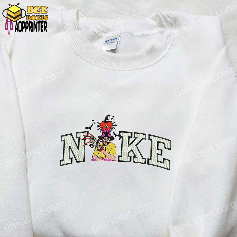 Nike x bad bunny sweet dreams halloween embroidered shirt & custom hoodie: perfect gifts for halloween lovers