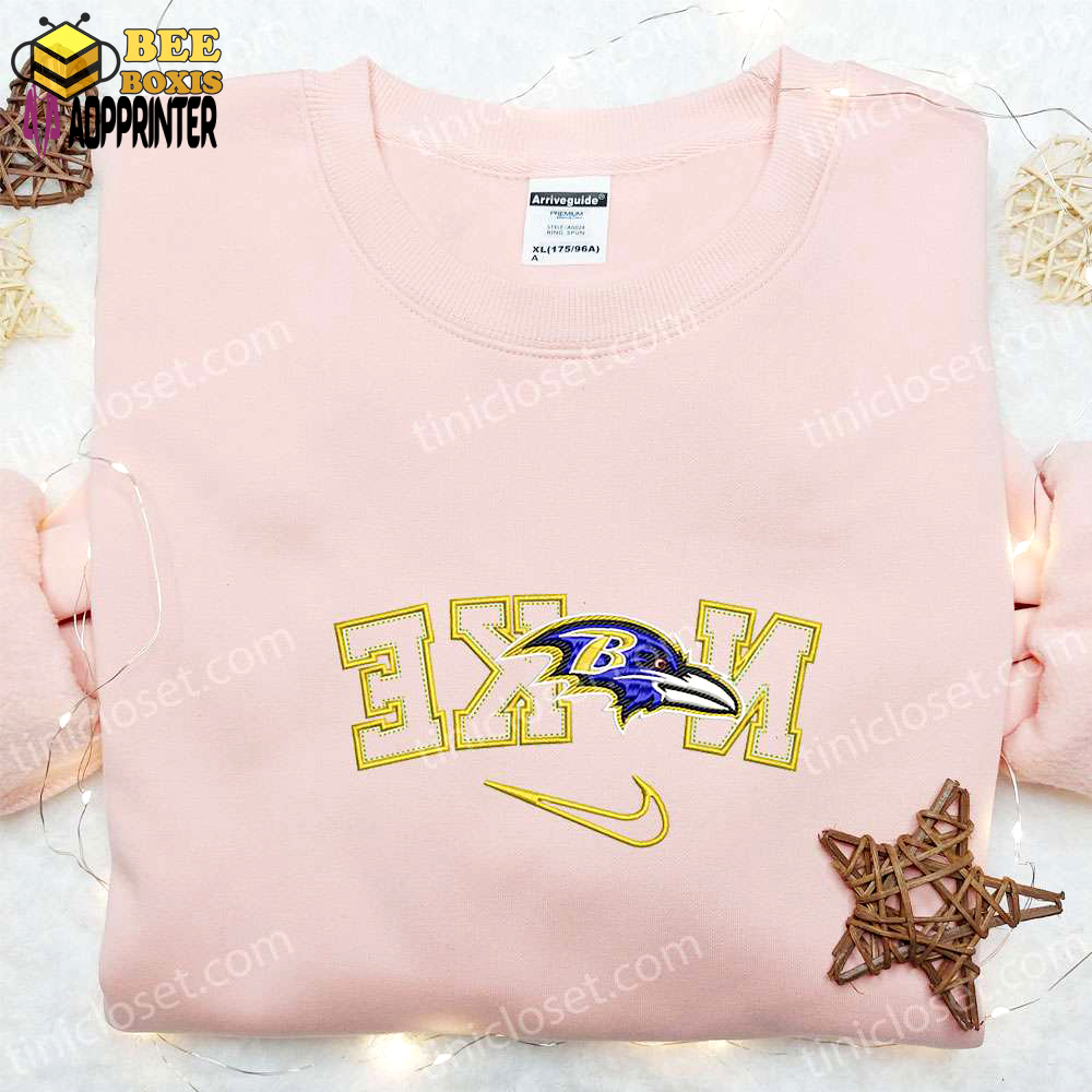 Nike x baltimore ravens embroidered shirt – nfl sports apparel