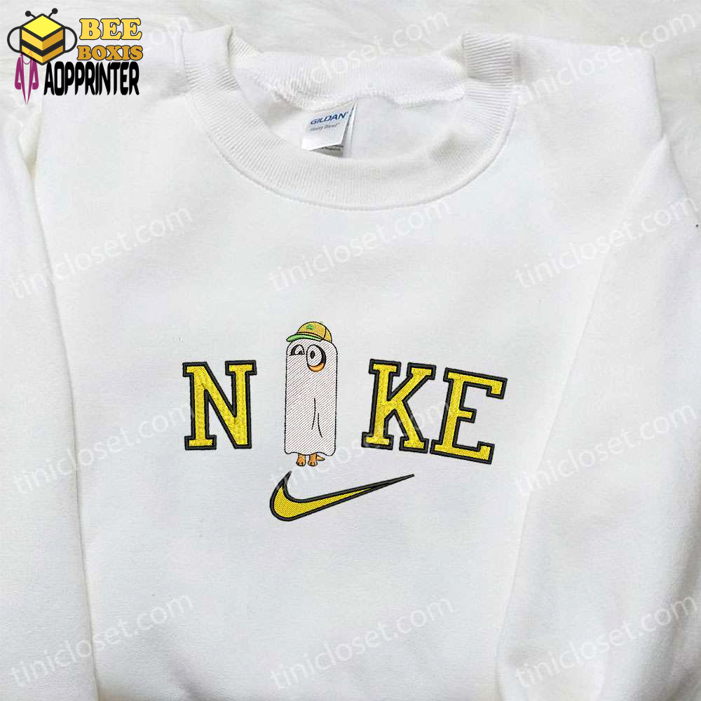 Nike x bluey dog embroidered shirt: cute halloween hoodie & custom t-shirt