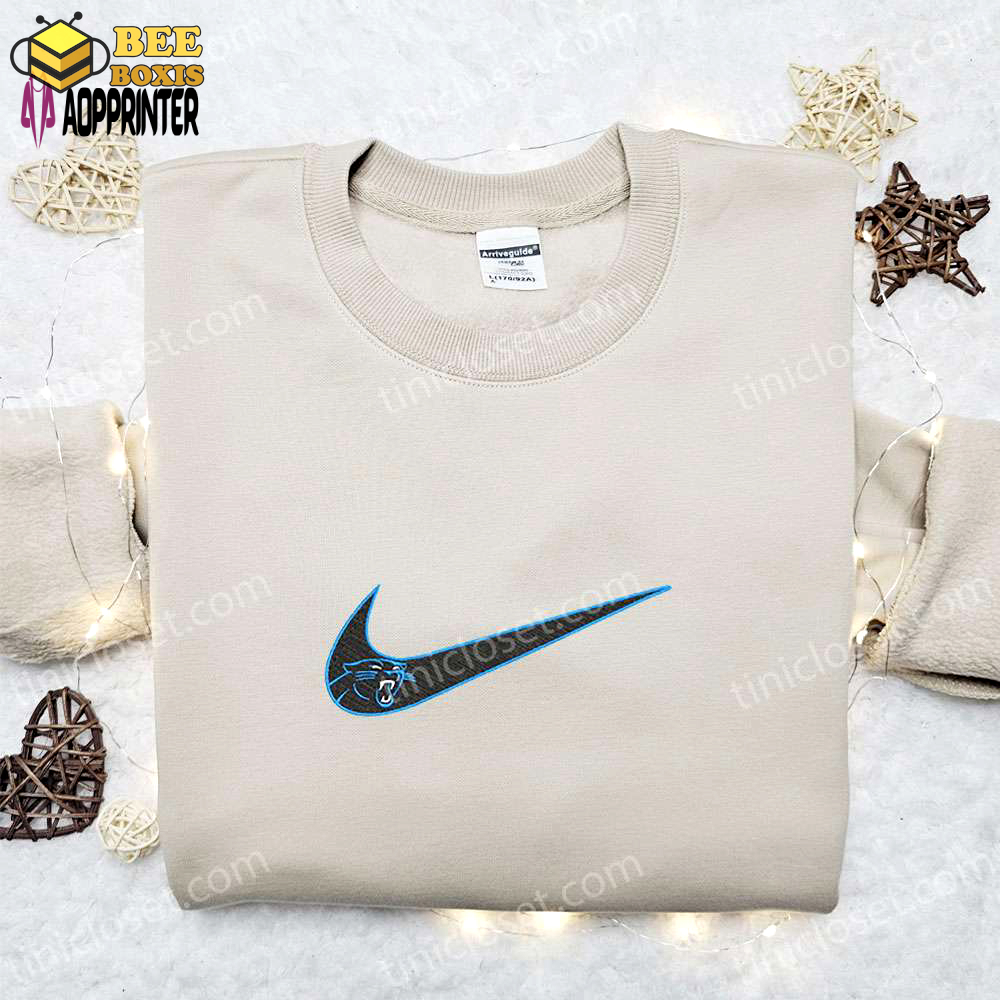Nike x carolina panthers embroidered hoodie & t-shirt: nfl sports inspired apparel