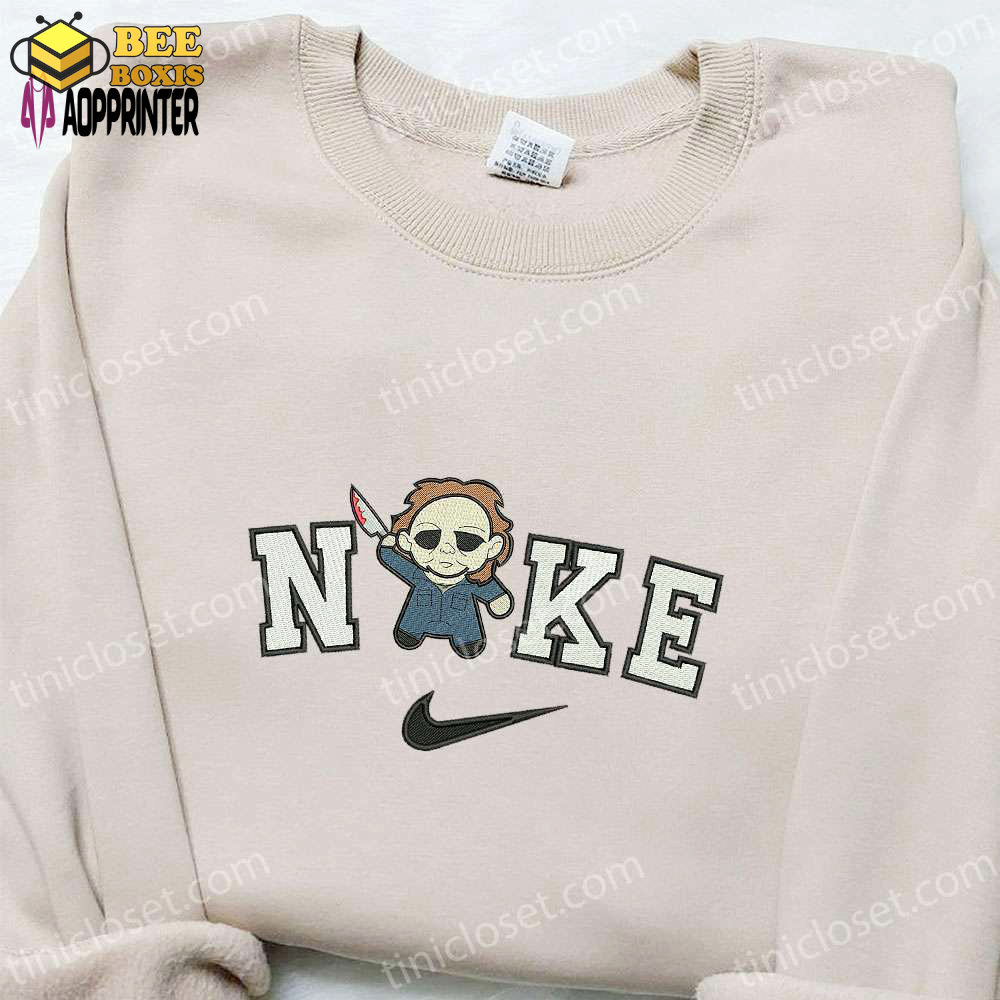 Nike x chibi michael myers embroidered shirt: horror movie inspired attire