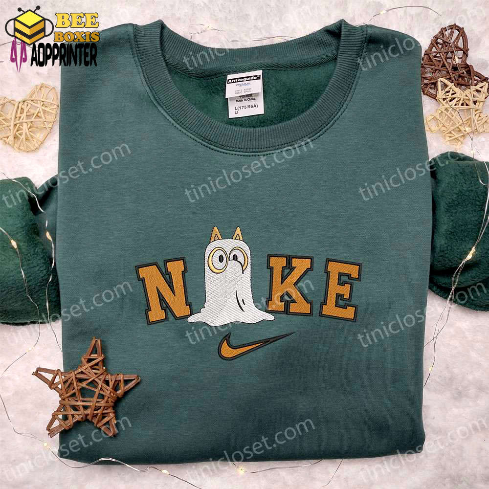 Nike x chilli heeler bluey ghost embroidered shirt – adorable cartoon halloween tee