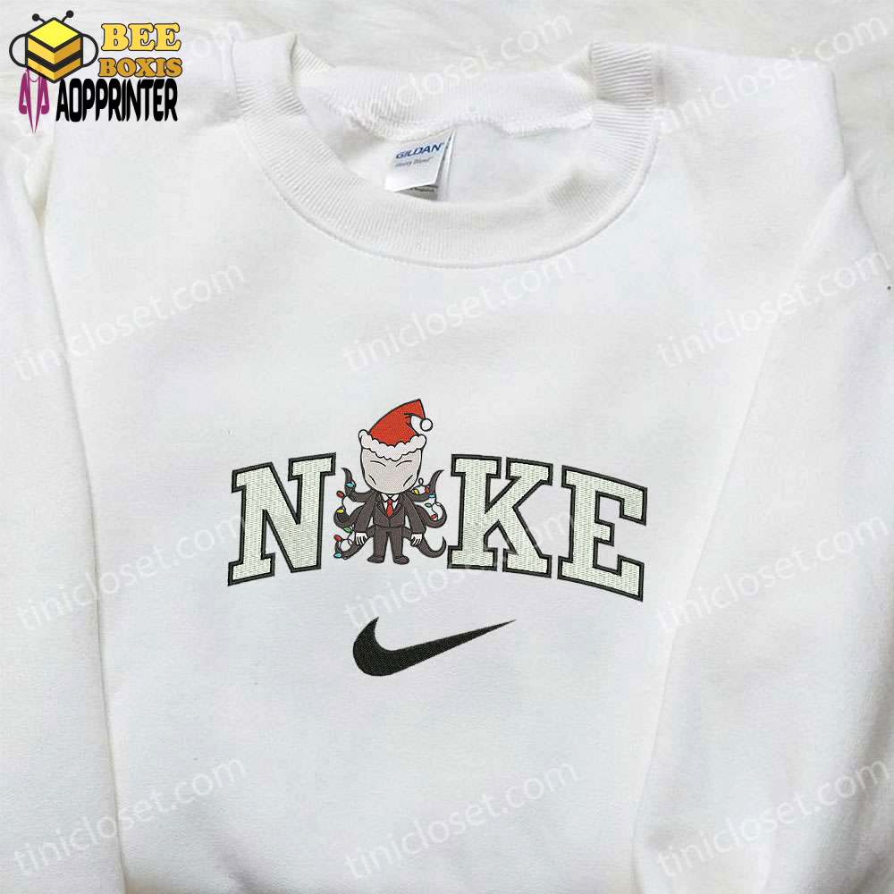 Nike x christmas chibi slender-man embroidered shirt: best family gifts for spirit halloween – limited edition