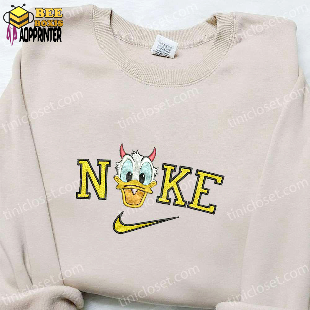 Nike x devil donald duck embroidered sweatshirt disney halloween hoodie & shirt