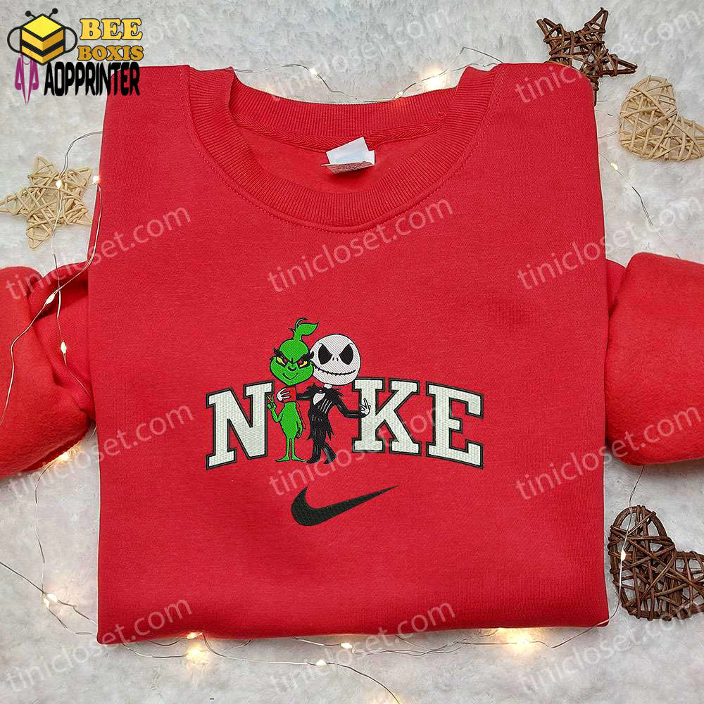 Nike x grinch & jack skellington embroidered hoodie & t-shirt: best funny halloween costumes