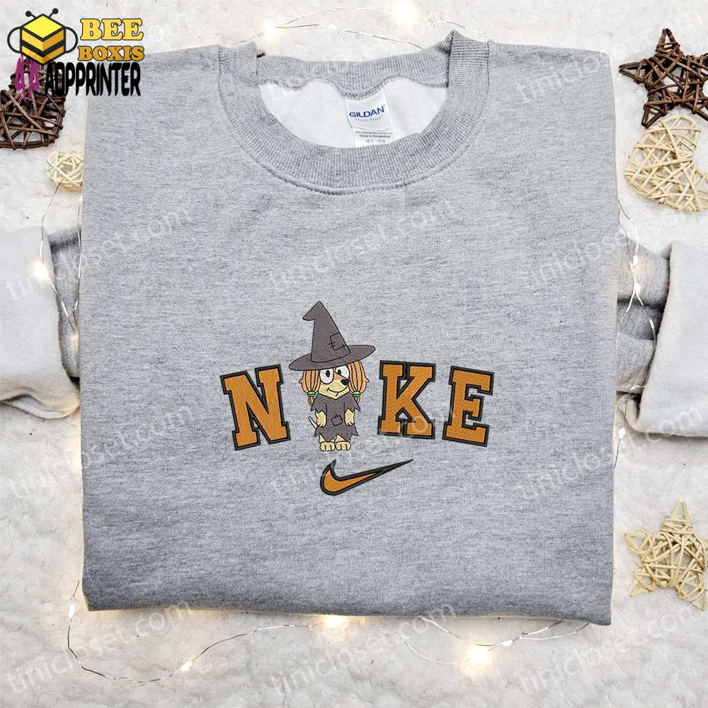 Nike x halloween bluey dog embroidered shirt: cute & best halloween gifts for family